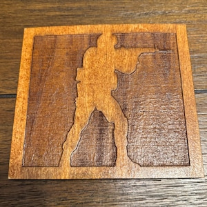 Stained basswood CS:GO logo with semi gloss finish