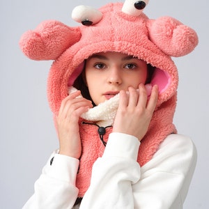Red Lobster Fleece Ski Mask: Adult & Kids Balaclava Helmet Cover