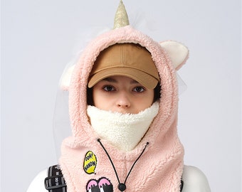 Pink Unicorn Ski Mask Adult Hats, Skiing/ Snowboard Sports Balaclava, Outdoor  Knit Hood, Helmet Cover, Halloween/ Christmas/Birthday Gift