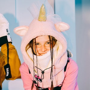 Pink Unicorn Ski Mask Adult Hats, Skiing/ Snowboard Sports Balaclava, Mask Outdoor  Knit Hood, Helmet Cover, Halloween/Birthday Gift