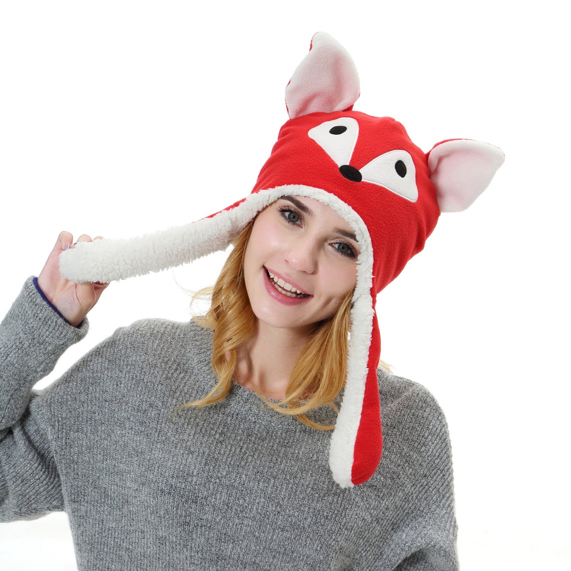 The moving ear fox hat Moving ear hat Party gift Bunny ears Etsy