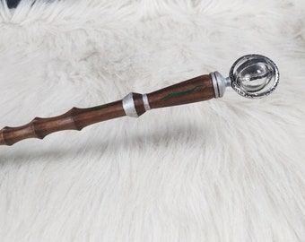 Awakening Thunder Feather Looping Pine wand, Personalized Duel Masters Wizard Wooden Wand, Witch Wood wands, Valentines day/Birthday Gifts,