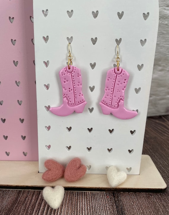 Rustic Cowboy Boot Dangles - Polymer Clay - Handmade  display picture 1