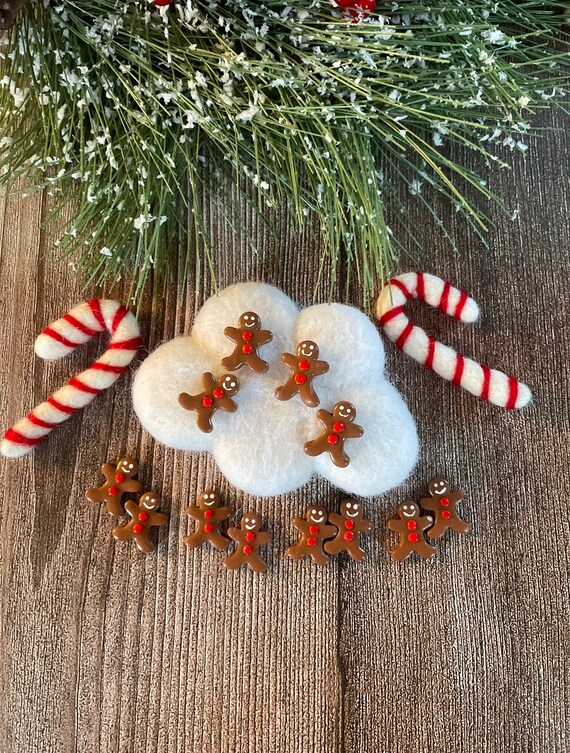 Gingerbread Men Stud Earrings Polymer Clay Handmade Earrings