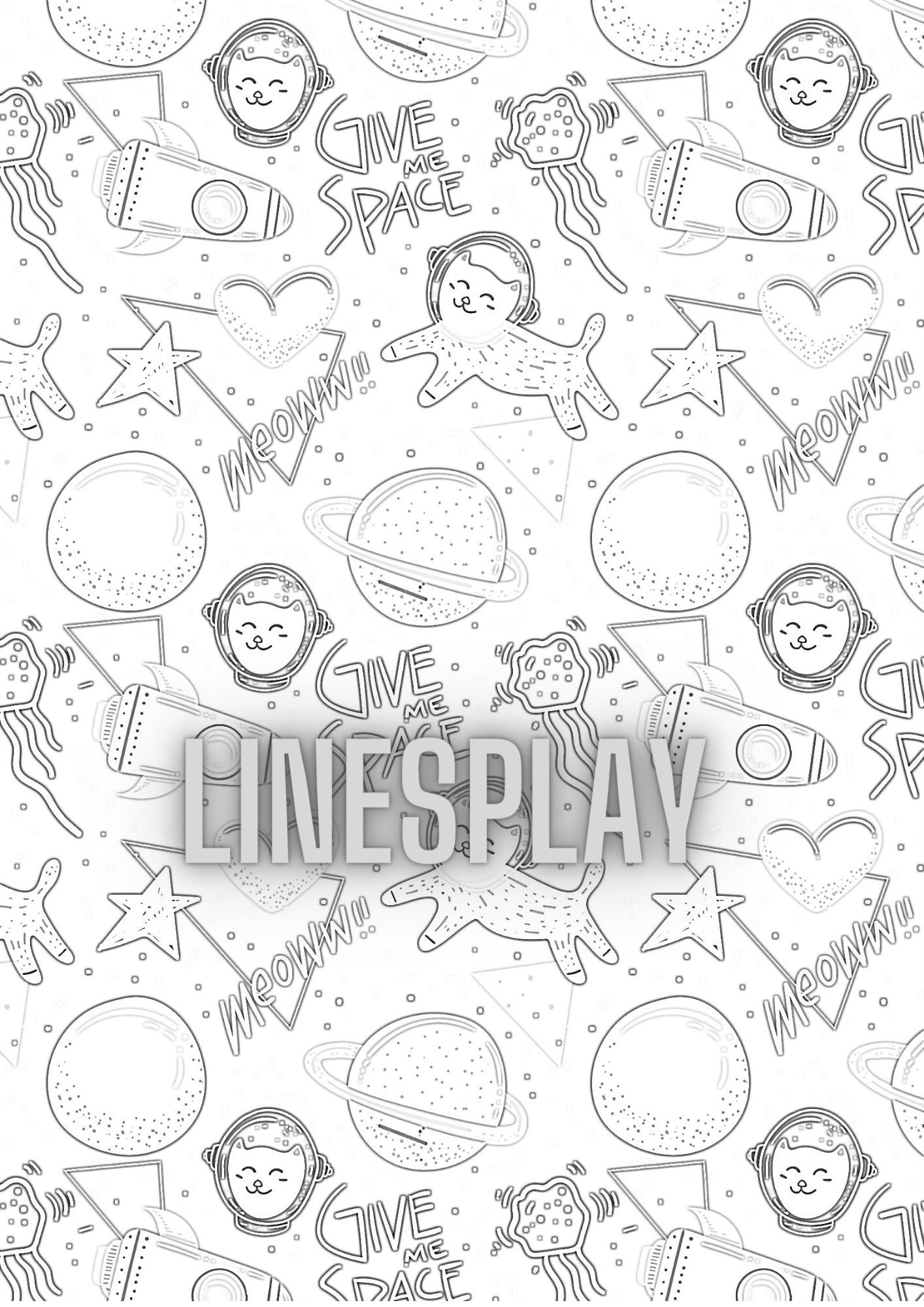 Space Cats Coloring Printable Page Download Fun for Kids and | Etsy