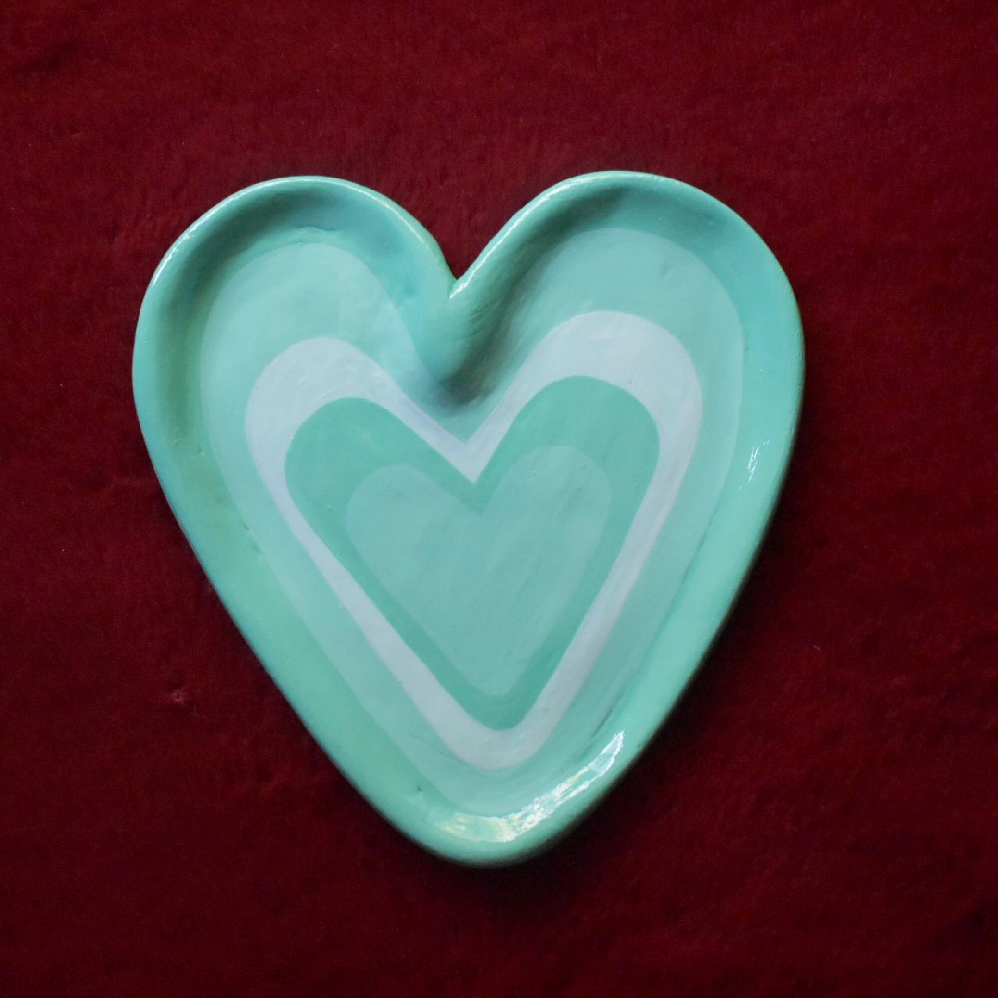 Heart Clay Decor Dish Etsy