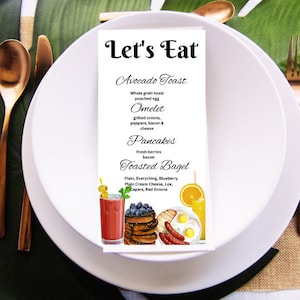 Custom Editable Brunch Breakfast Menu Template, Editable Breakfast Menu Template, Pancake Breakfast Menu