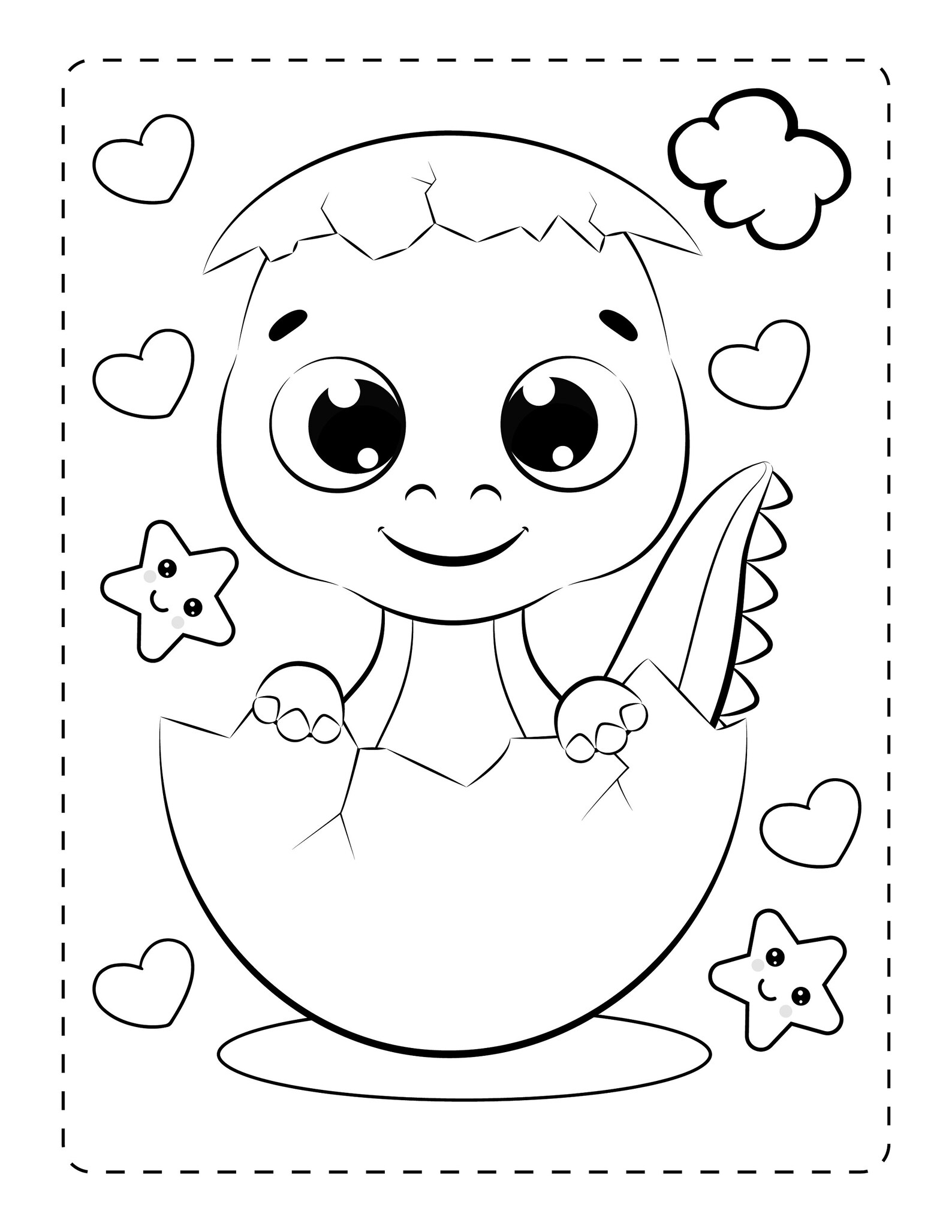 Dino Love Coloring Book 25 pages | Etsy