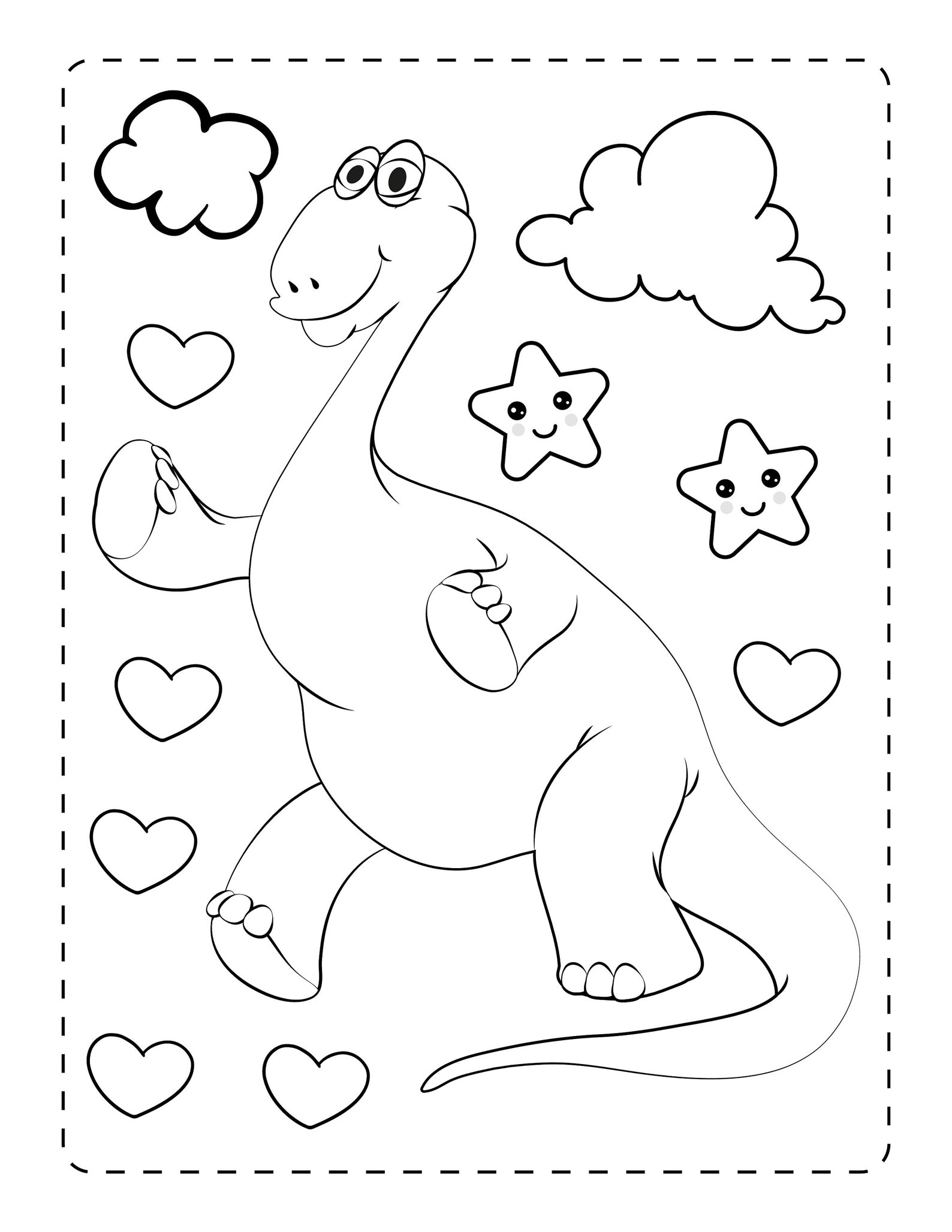 Dino Love Coloring Book 25 pages | Etsy