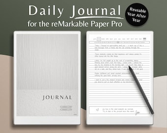 Journal für Remarkable Paper Pro Tablets, eInk Journal, verlinktes PDF, tägliche Reflektionen, digitales Produkt, rmpp Journaling Notizen