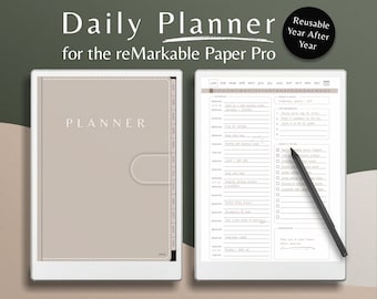 Tagesplaner für reMarkable Paper Pro, Digitaler 2026 Zielplaner, Minimalistischer Aufgabenplaner, Prioritäten To Do Liste, Produktionszeitplaner