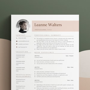 CV Template Modern, Photo Creative CV, Resume Google Doc, CV Templat, Cv Template Word, Cv Google Docs, Portrait Resume Template 1 or 2 Page