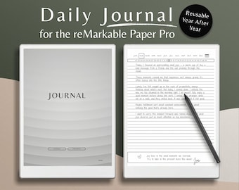 ReMarkable Paper Pro Tägliches Notizbuch, 2026 Self Care Journal, Digitale Vorlage für psychische Gesundheit, Dankbarkeitsplaner, rMPP Undatiert wiederverwendbar
