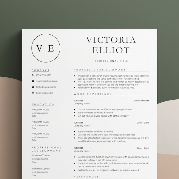 Google Docs Resume, Monogram Resume Template, Resume Template for Word & Google Docs, Cv Template Google, Resume Google Docs, Modern Cv