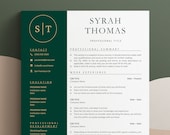 Resume Google Doc, Monogram Resume, Cv Template Word, Cv Google Docs, CV Template Modern, CV Creative Professional, 1 2 or 3 Page Resume
