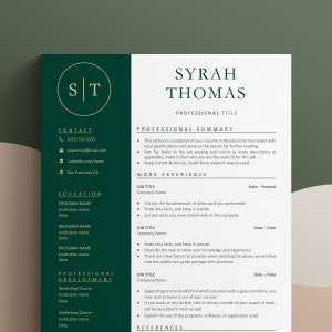 Resume Google Doc, Monogram Resume, Cv Template Word, Cv Google Docs, CV Template Modern, CV Creative Professional, 1 2 or 3 Page Resume