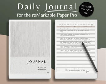 ReMarkable Paper Pro Tägliches Notizbuch, 2026 Self Care Journal, Digitale Vorlage für psychische Gesundheit, Dankbarkeitsplaner, rMPP Undatiert wiederverwendbar