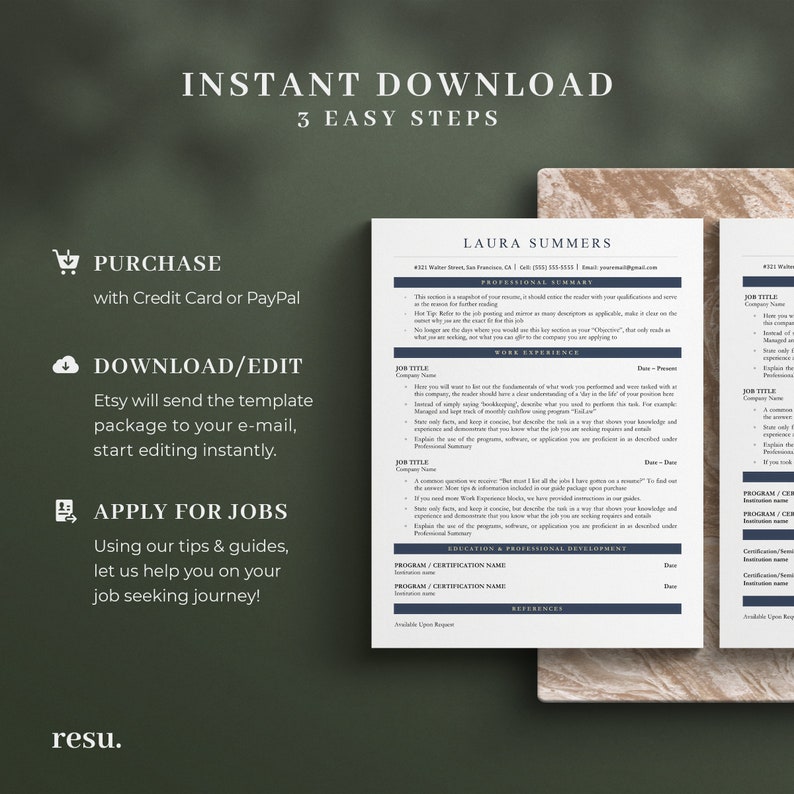 ATS Friendly Resume Template for Google Docs and Word Resume, ATS ...