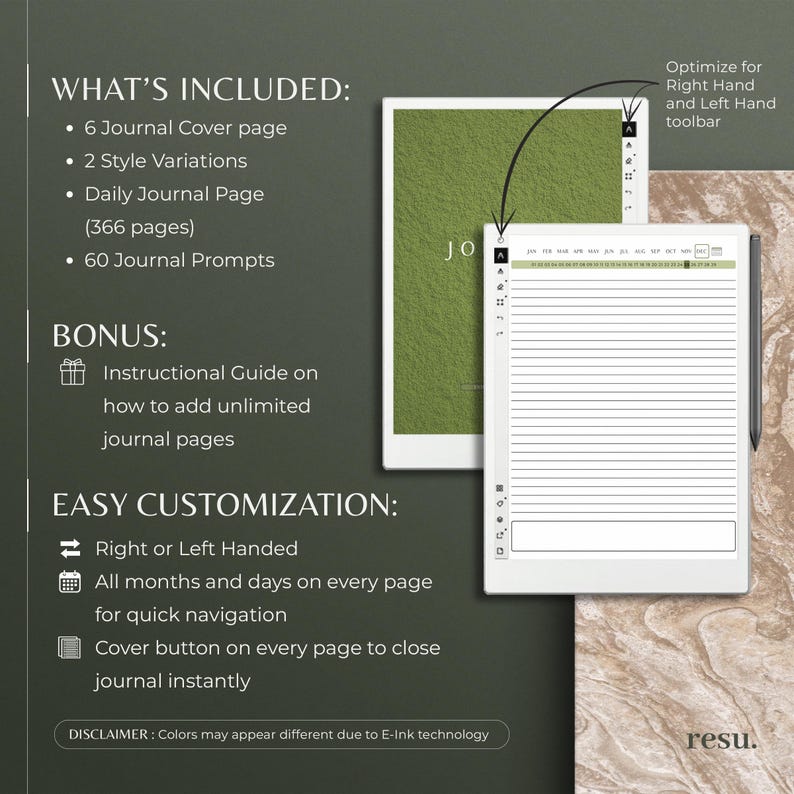 How To Rgiht Journal Daily Journal for Remarkable Paper Pro, Hyperlinked PDF, Rmpp Notes ...