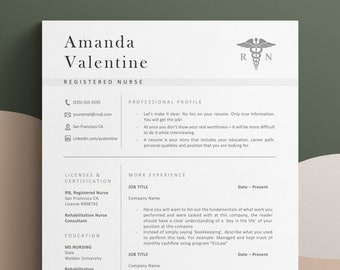 Registered Nurse Resume Template Nursing Resume Template, Cna Resume, Rn Resume Template, Medical Resume Template Google Docs & Word format