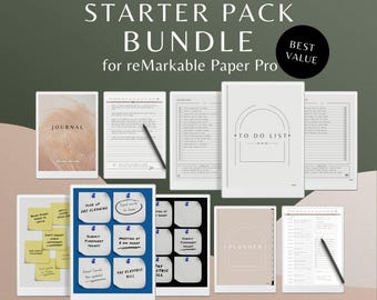 reMarkable Paper Pro Starter Pack Bundle, To Do List Priority Task Tracker, Daily Journal 2026 Digital Goal Planner Sticky template Notebook
