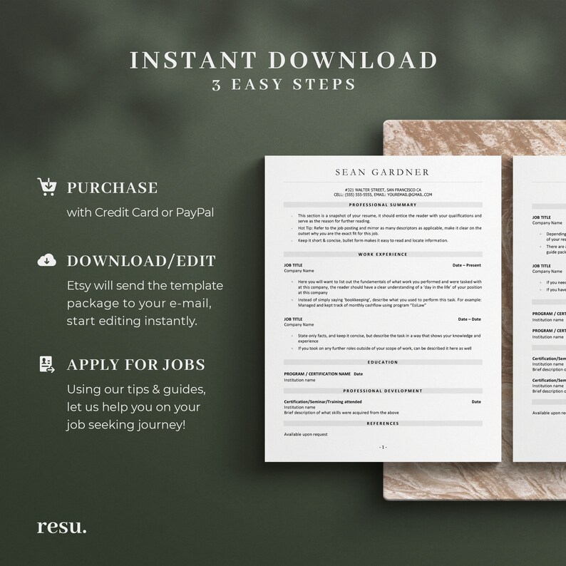 cv-template-word-cv-google-docs-resume-google-doc-cv-etsy-canada