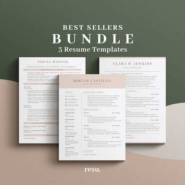 Resume Google Docs, Bundle Resume Set, Cv Template Word, Cv Google Docs, CV Template Modern, CV Creative Professional, Best Seller Resume