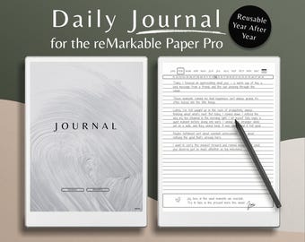 Tägliches Journal für reMarkable Paper Pro, verknüpftes PDF, rMPP-Notizen, Dankbarkeitstagebuch 2026 + 2027, undatiert, wiederverwendbar, digitales Notizbuch Journaling