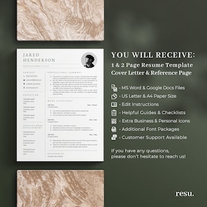 Peut inclure: Un mod&egrave;le de CV pour les chercheurs d'emploi. Le mod&egrave;le comprend une lettre de motivation et une page de r&eacute;f&eacute;rence. Le mod&egrave;le est disponible aux formats MS Word et Google Docs. Le mod&egrave;le est disponible aux formats US Letter et A4. Le mod&egrave;le comprend des guides et des listes de contr&ocirc;le utiles. Le mod&egrave;le comprend des ic&ocirc;nes professionnelles et personnelles suppl&eacute;mentaires. Le mod&egrave;le comprend des packs de polices suppl&eacute;mentaires. Un support client est disponible.