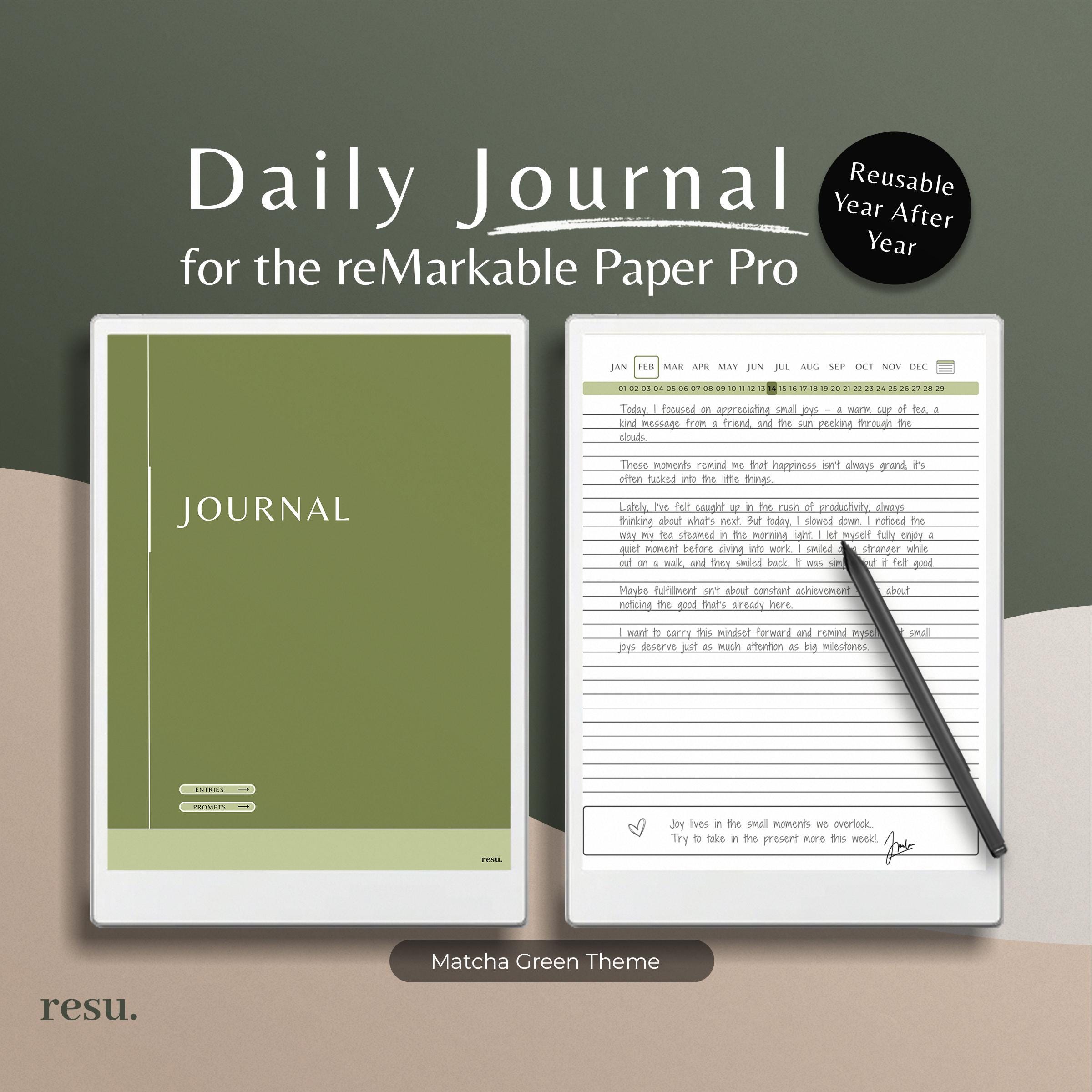 Remarkable Paper Pro Journal, Daily Notebook, rMPP notes, gratitude, undated reusable, selfcare digital journal, mental health, reflection