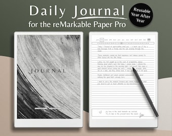 Bemerkenswertes Papierpro-Journal, tägliches Notizbuch, rMPP-Notizen, Dankbarkeit, undatiert wiederverwendbar, digitales Journal für Selbstfürsorge, psychische Gesundheit, Reflexion