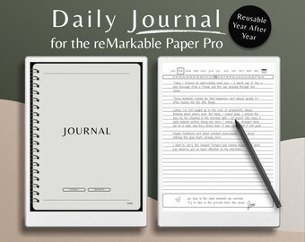 Tägliches Notizbuch, Remarkable Paper Pro Journal, rMPP Notizen, digitales verlinktes PDF, undatiert wiederverwendbar, Selbstpflege, Journaling zur psychischen Gesundheit