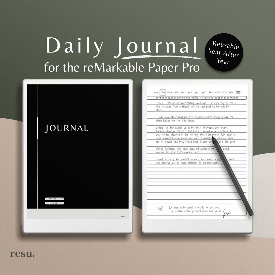 Remarkable Paper Pro Daily Journal Notebook, Rmpp Notes, Hyperlinked ...