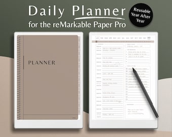 reMarkable Paper Pro Tagesplaner, Tagesplaner, Aufgabenliste, Undatierter wiederverwendbarer digitaler Planer, Zielplaner, Arbeitstageplan