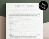 ATS Minimalist Resume Template, Clean Resume, currículum, Traditional CV Template, Standard Resume, Professional Resume for MS Word