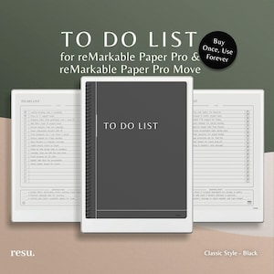 Digital To-Do list for reMarkable Paper Pro, Daily Checklist Planner, Hyperlinked Task Tracker, Notes, Notebook Project To-do Checklist MOVE