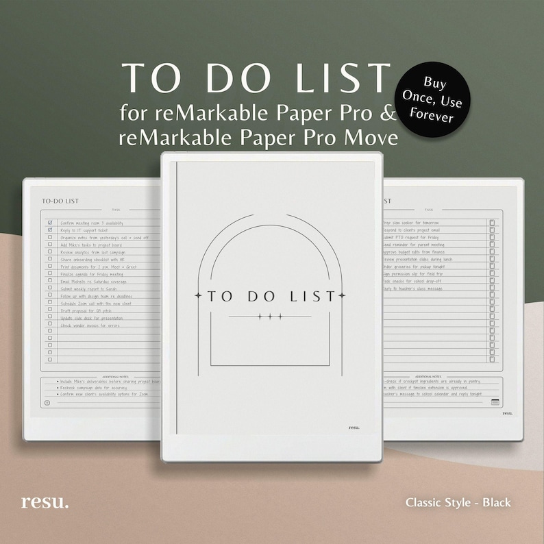 To Do List for reMarkable Paper Pro, Daily Project Management, Priority Task Tracker, Project List, Goal Planner, Minimalist To Do Templates image 1