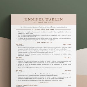 ATS Resume Template, Word and Google Docs Resume, CV Templat, Modern Resume Design, CV Creative Professional, 1 or 2 Page Best Seller Resume