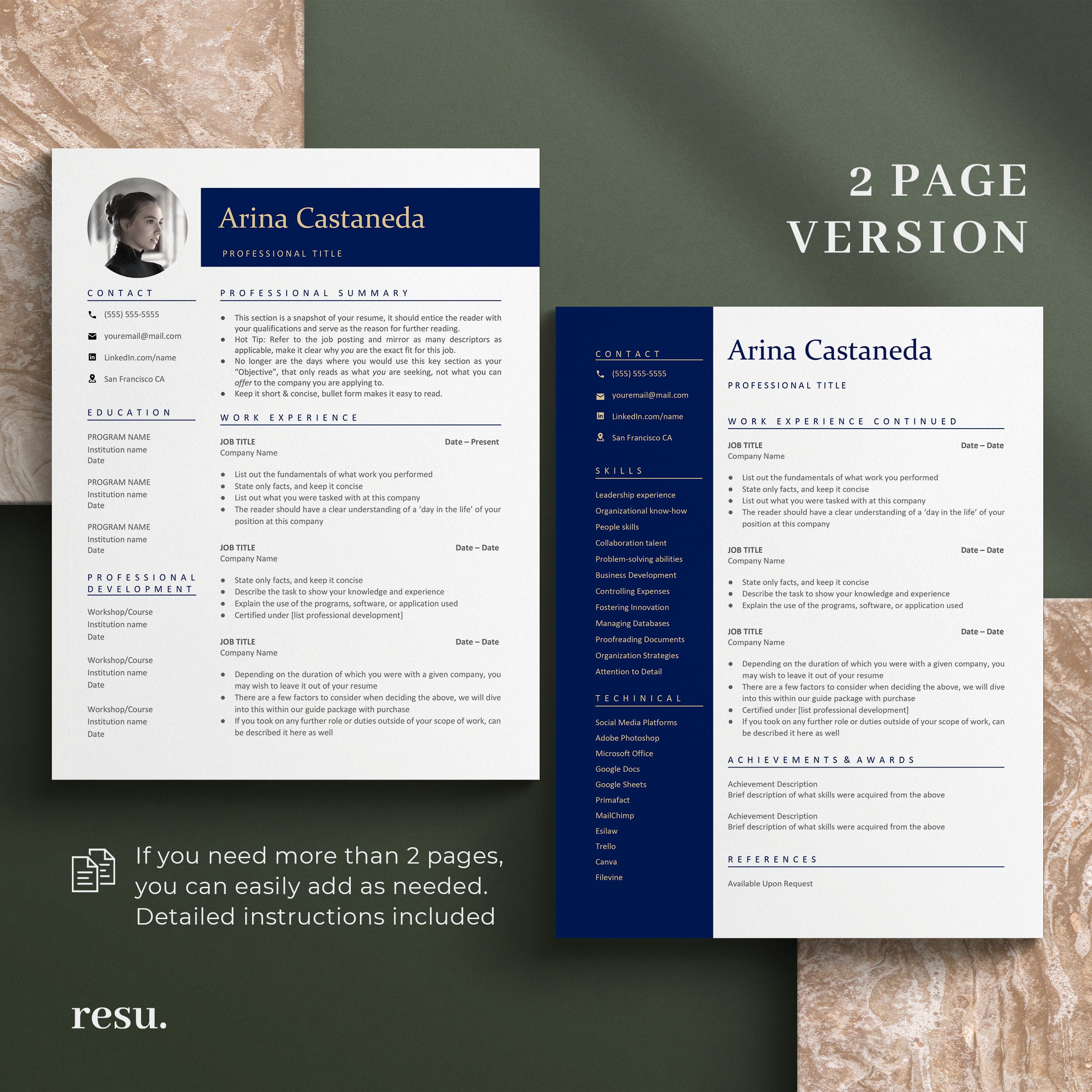CV Template Professional Resume Template Word Google Docs | Etsy Australia