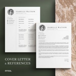 Puede incluir: Una plantilla de curr&iacute;culum en blanco y negro con una carta de presentaci&oacute;n. El curr&iacute;culum incluye informaci&oacute;n de contacto, referencias y un t&iacute;tulo profesional. La carta de presentaci&oacute;n incluye un saludo, un p&aacute;rrafo sobre el inter&eacute;s del candidato en el puesto y una despedida.