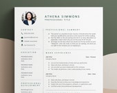 Photo Resume Template, CV Template, Google Docs, MS Word Resume Template, Simple, Professional, Modern, Executive CV, Portrait Resume Design