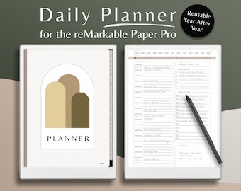 reMarkable Paper Pro Planer, Täglicher Digitaler Planer, Undatierter Wiederverwendbarer Digitaler Planer, Tagesplaner, Prioritäten To Do Liste, Zielplaner