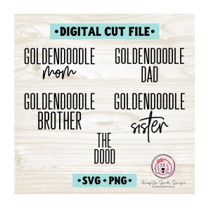 Die RubyDo Goldendoodle Familie SVG | Goldendoodle Mama Papa Bruder Schwester The Dood