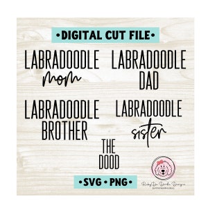 Die RubyDo Labradoodle Familie SVG | Labradoode Mama Papa Bruder Schwester The Dood