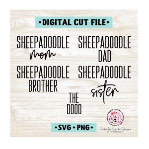 The RubyDo Sheepadoodle Familie SVG | Sheepadoodle Mama Papa Bruder Schwester The Dood