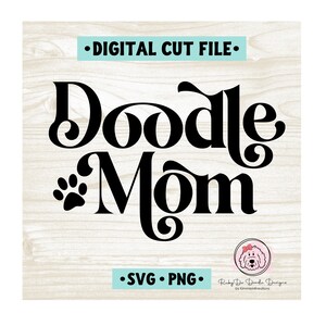Doodle Mom Curly Schrift SVG | Doodle Mama | Goldendoodle | Persönliche Nutzung