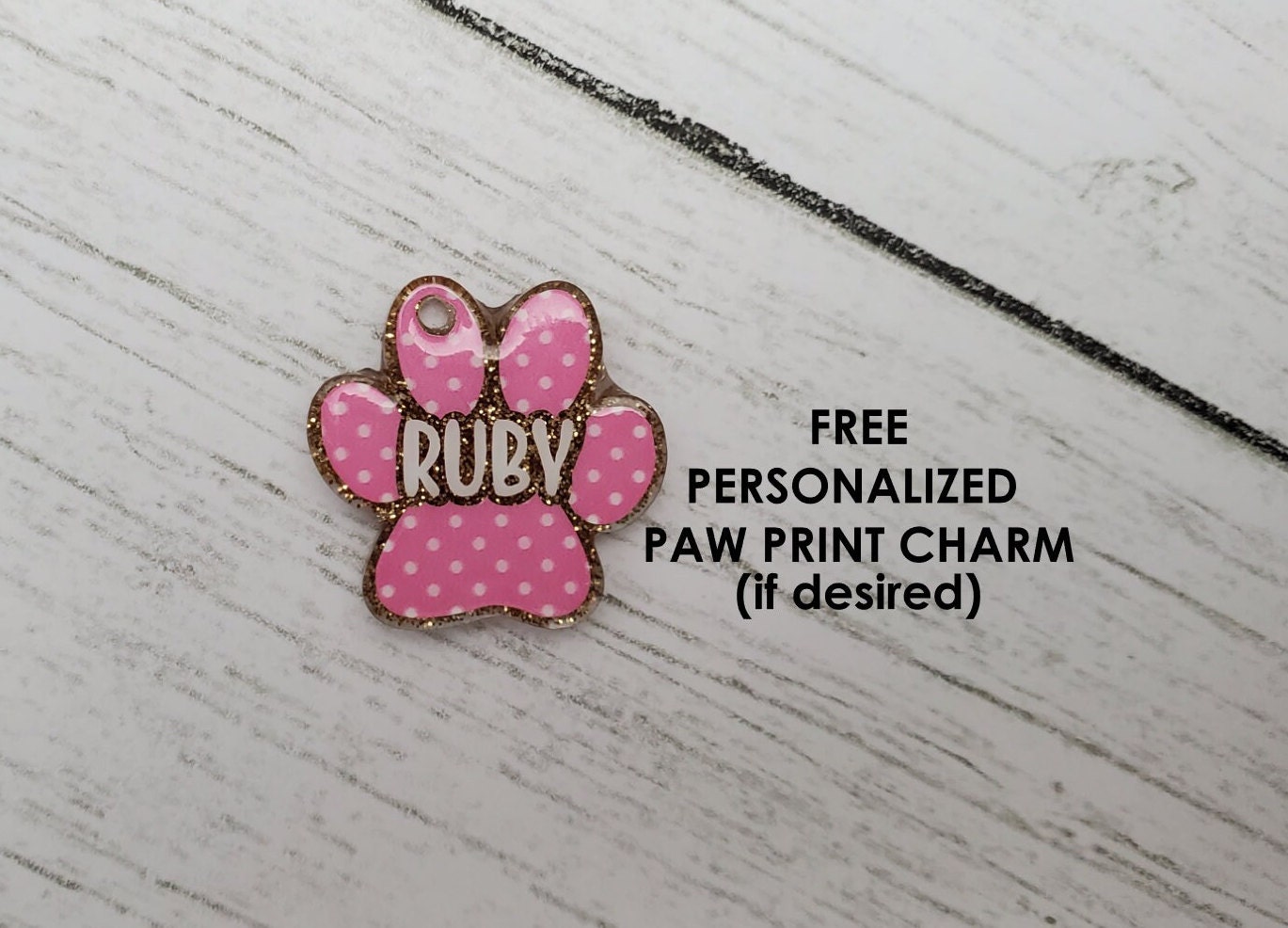 Tan Rubydo Silhouette Goldendoodle Badge Reel With a Pink or Blue