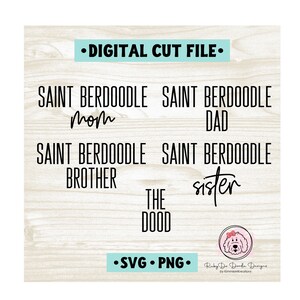 Die RubyDo Saint Berdoodle Familie SVG | Heiliger Berdoodle Mama Papa Bruder Schwester Der Dood