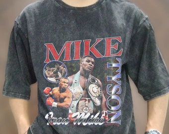 Vintage Wash Mike Tyson T-shirt, Vintage Acid Wash  Iron Mike Oversize T-shirt, Vintage Champion Mike Tyson Graphic Tee, Retro Unisex Shirt