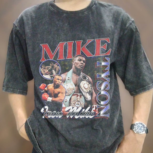 Vintage Wash Mike Tyson T-shirt, Vintage Acid Wash  Iron Mike Oversize T-shirt, Vintage Champion Mike Tyson Graphic Tee, Retro Unisex Shirt